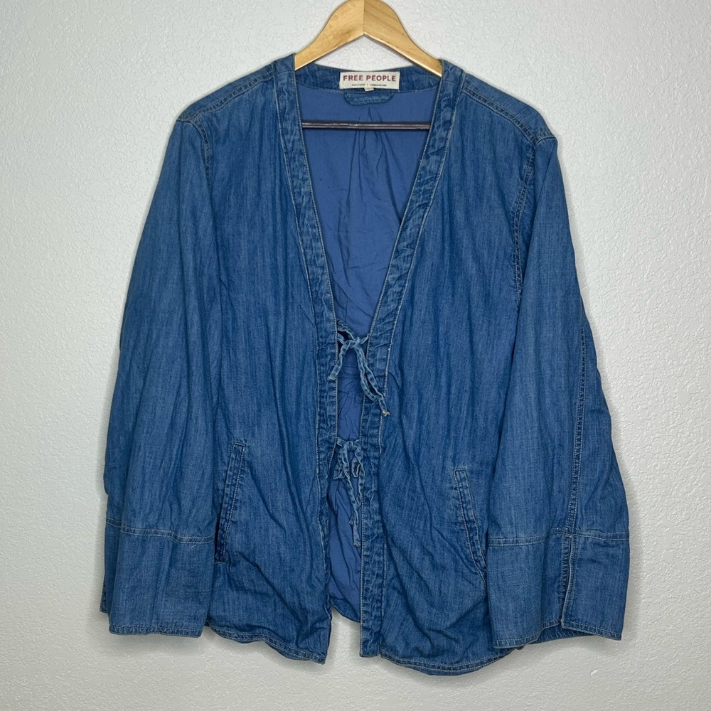 Free People denim top - Picture 3 of 8